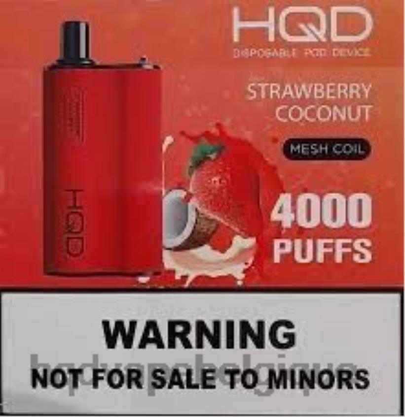HQD BOX 4000 bouffées 4N6NN112 HPD vape belgium fraise noix de coco