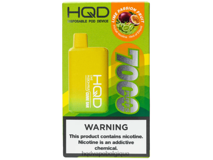 HQD CUVIE BAR jetable 4N6NN207 HPD flavors vape fruit de la passion citron vert