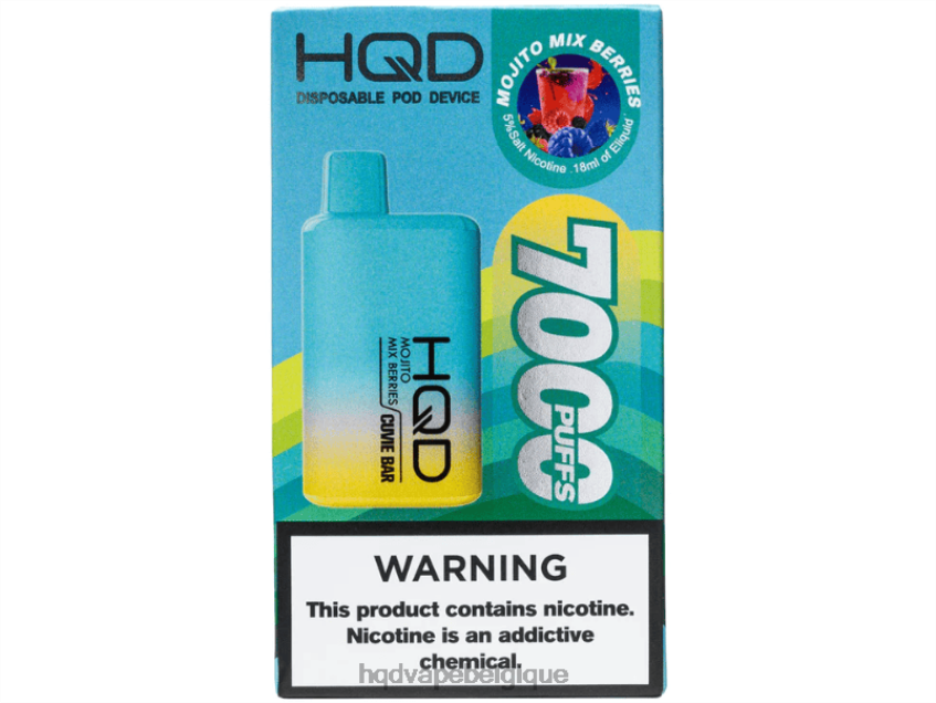 HQD CUVIE BAR jetable 4N6NN224 HPD puff Mojito, mélange de baies