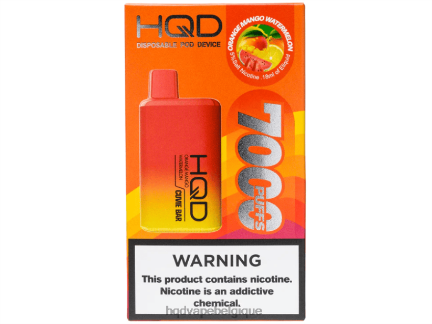 HQD CUVIE BAR jetable 4N6NN227 HPD flavors vape pastèque mangue orange