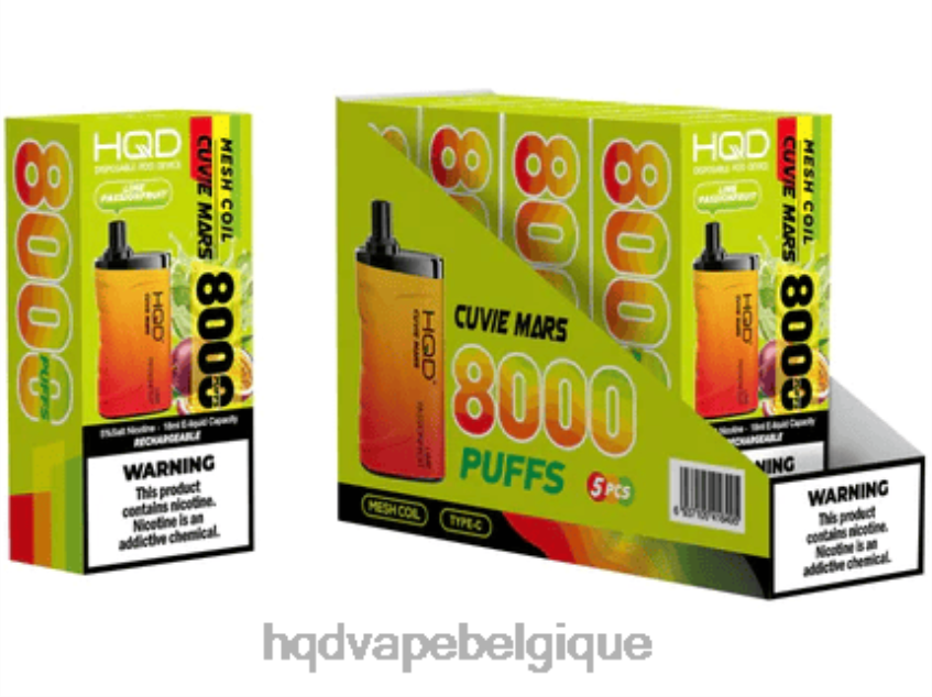 HQD CUVIE MARS jetable 4N6NN208 HPD prix fruit de la passion citron vert
