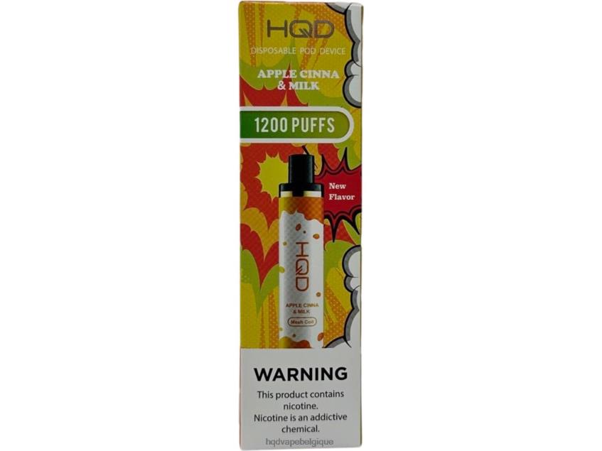 HQD CUVIE PLUS jetable 4N6NN126 best HPD flavors pomme, cannelle et lait