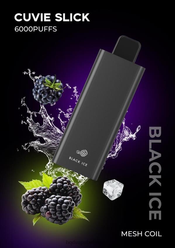 HQD CUVIE SLICK 6000 bouffées 4N6NN39 HPD nicotine free vape glace noire glissante