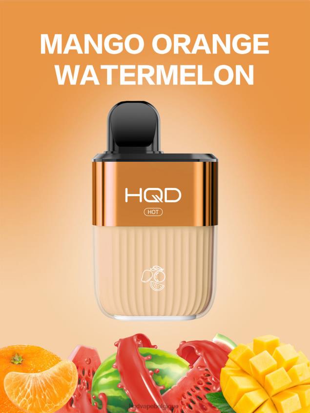 HQD HOT 5000 bouffées 4N6NN60 HPD e cigarette mangue orange pastèque